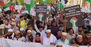 গাজায় ইসরাইলি গণহত্যা ও আগ্রাসনের প্রতিবাদে ইতালিতে বিক্ষোভ